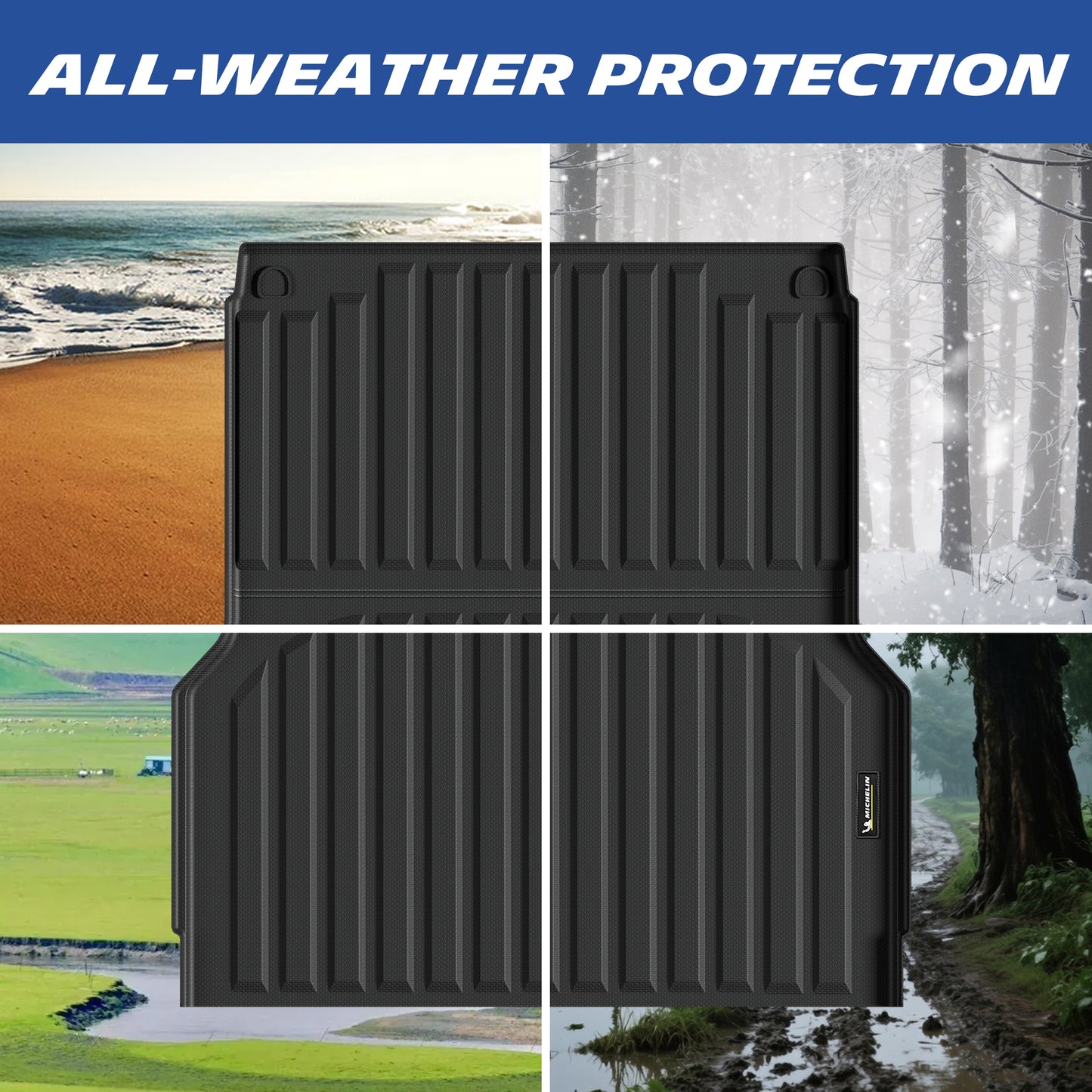 Michelin Truck Bed Mat for 2022/2023/2024/2025/2026 Hyundai Santa Cruz, Truck Bed Liner, Custom Fit, TPE, Bedliner