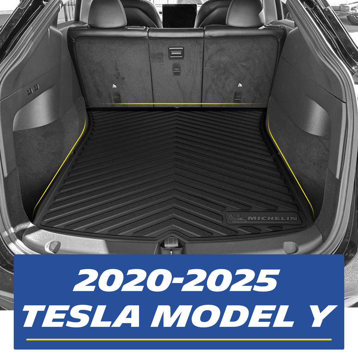 Michelin all-weather TPE floor mats full set, includes driver, passenger, rear bench, and cargo mats, advanced protection for vehicles, custom-fit car mats.