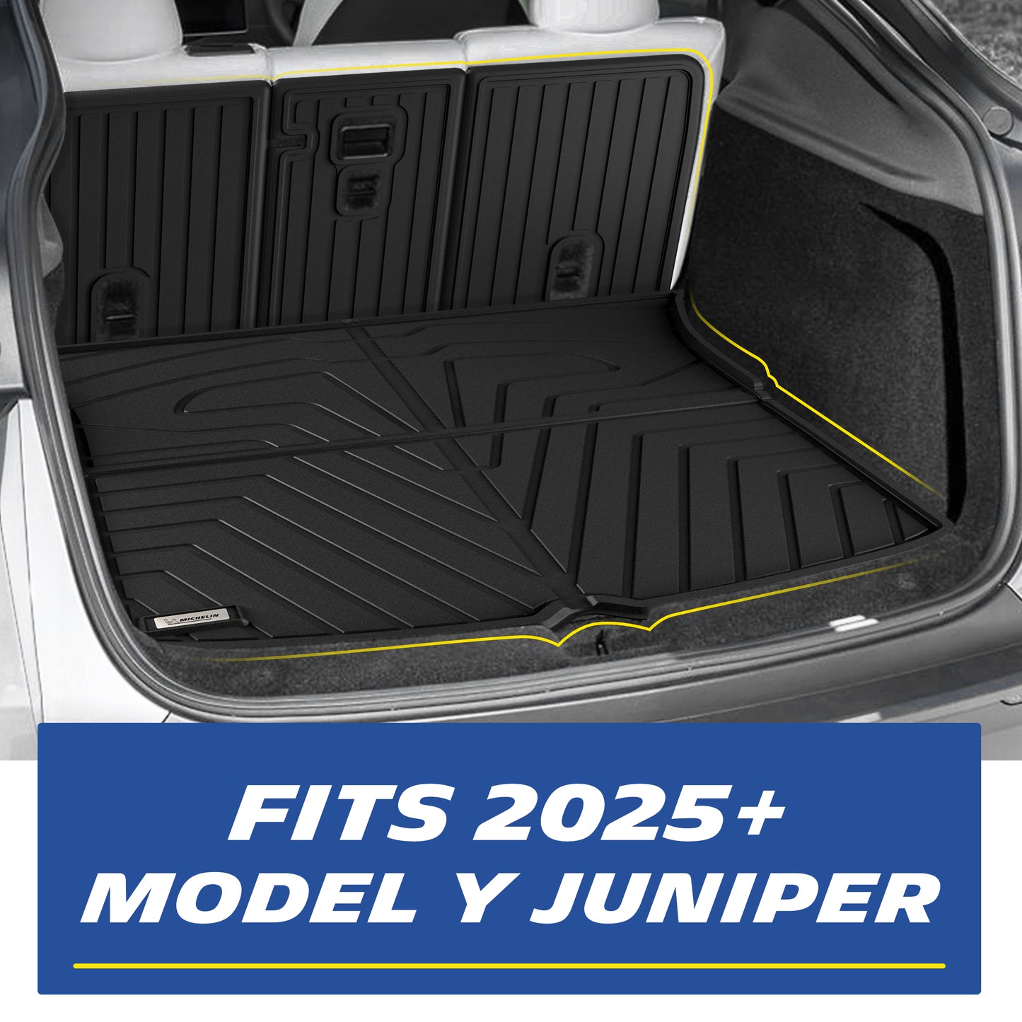 Michelin Elite Series Floor Mats for 2025 2026 Tesla Model Y Juniper 5 Seater, Floor & Frunk & Trunk & Rear Lower & Backrest Mat, Not Fit Standard, All-Weather Floor Liner & Trunk Mat
