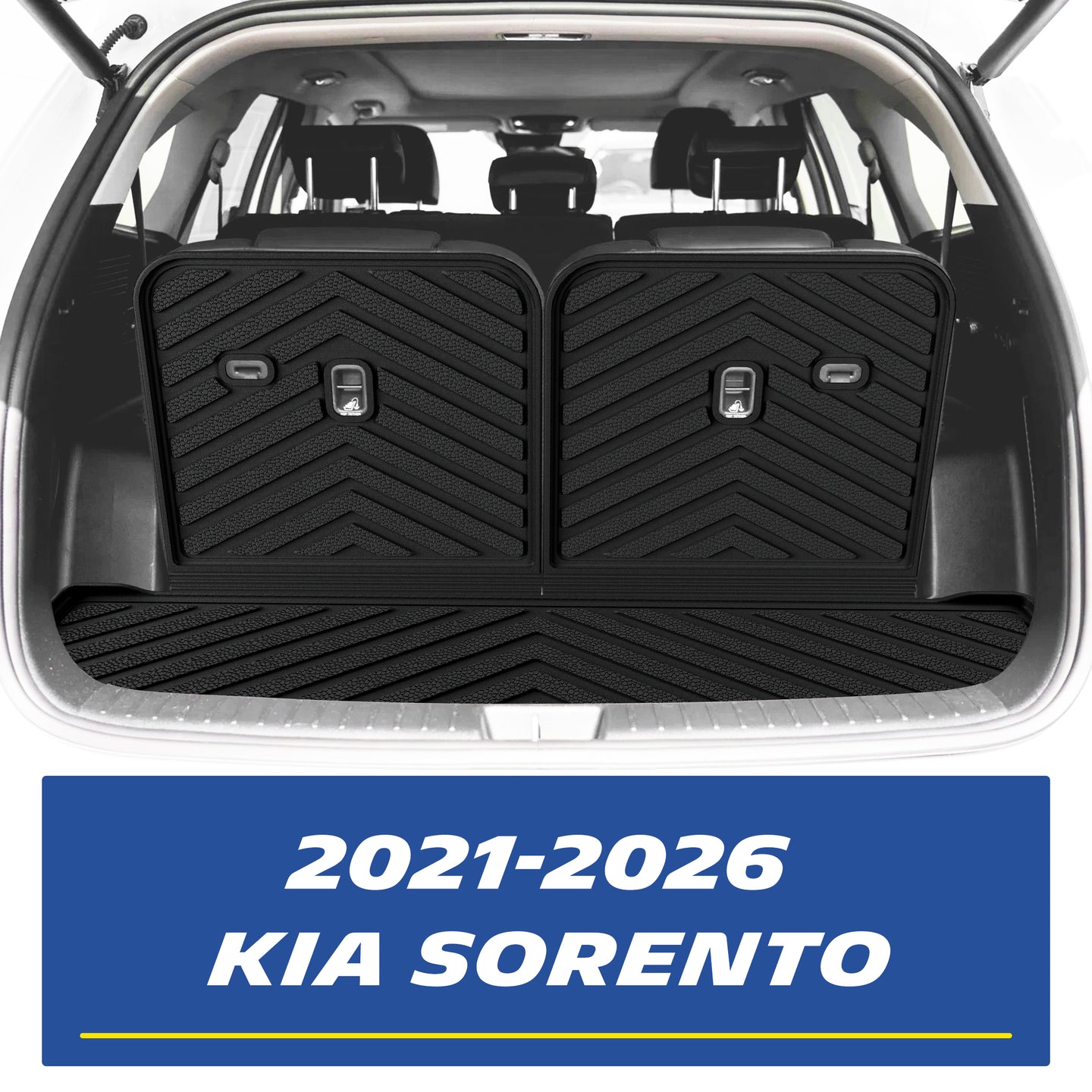 Cargo trunk mat for 2021-2026 Kia Sorento with seat back protector mats

