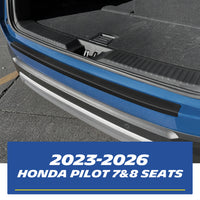 Real-world installation of the dedicated rear bumper protector: a custom-fit MICHELIN black TPE tailgate sill scratch guard for 2023-2026 Honda Pilot 7 and 8-seat models. Precisely contours the rear bumper to provide ultimate scratch protection for the factory paint during daily loading and unloading of cargo.
