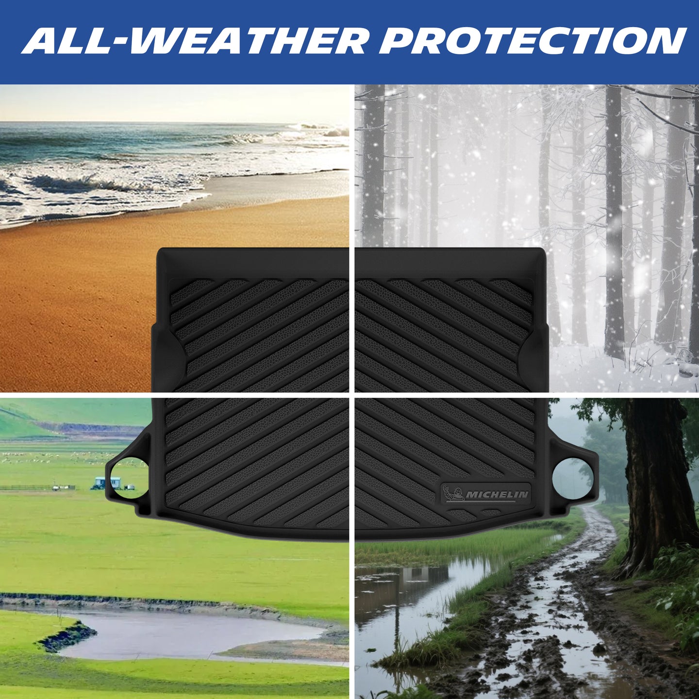 Blue laser scanned Michelin floor mat for 2024-2026 Subaru Crosstrek & Impreza, excludes Crosstrek Hybrid models
