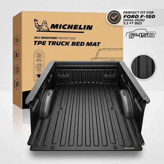 Michelin Truck Bed Mat for 2024-2026 Ford F-150 5.5 FT, TPE Truck Bed Liner