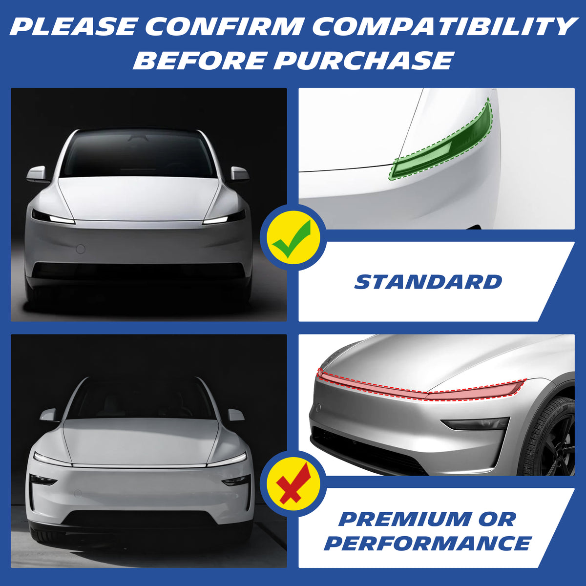 Michelin TPE floor mats, please confirm compatibility before purchase, fits Standard models, not for Premium or Performance versions.