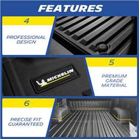 Michelin Premier Series Floor Mats & Truck Bed/Frunk/Rear Lower Mat for 2025-2026 Tesla Cybertruck (Bed with Corrugated Front Wall), 6PCS, All-Weather Truck Bed Liner, Custom Fit, Bedliner
