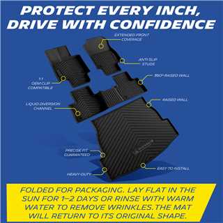 Michelin Premier Series Floor Mats + Trunk Mat for 2019-2025 RAV4, 4PCS, All-Weather Floor Liner + Trunk Mat, Custom Fit, Durable TPE, Non-Slip (Not Fit Hybrid or 2026)