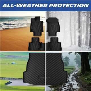 Michelin Premier Series Floor Mats + Trunk Mat for 2019-2025 RAV4, 4PCS, All-Weather Floor Liner + Trunk Mat, Custom Fit, Durable TPE, Non-Slip (Not Fit Hybrid or 2026)