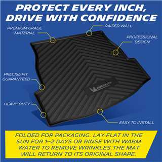 Michelin Premier Series Trunk Liner for 2019-2024 2025 Toyota RAV4, All-Weather Trunk Mat, Custom Fit, Durable TPE, Cargo Mat, Non-Slip Cargo Liner (Not Fit 2026)