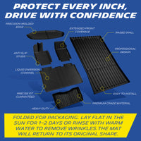 Michelin Premier Series Floor Mats & Truck Bed/Frunk/Rear Lower Mat for 2025-2026 Tesla Cybertruck (Bed with Corrugated Front Wall), 6PCS, All-Weather Truck Bed Liner, Custom Fit, Bedliner