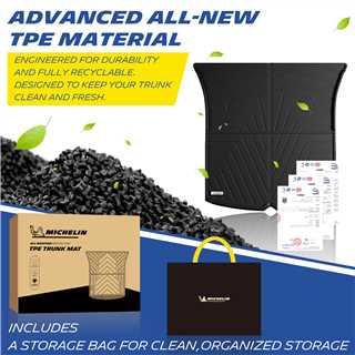 Michelin Elite Series Trunk Liner for 2025 2026 Tesla Model Y Juniper, 5 Seater, Not Fit Standard, All-Weather Trunk Mat, All-new TPE Material, Durable TPE, Not Fit 7 Seater