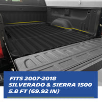 Michelin Truck Bed Mat for 2007-2018 Chevy Silverado/GMC Sierra 1500 5.8 FT, All-Weather Truck Bed Liner, Custom Fit, TPE, Bedliner