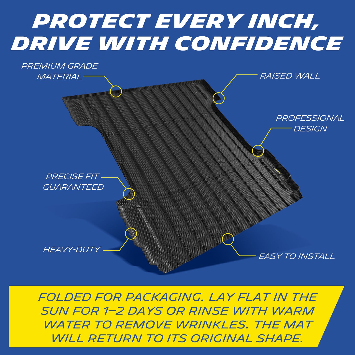 Michelin Truck Bed Mat for 2007-2018 Chevy Silverado/GMC Sierra 1500 5.8 FT, All-Weather Truck Bed Liner, Custom Fit, TPE, Bedliner