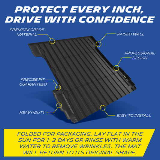 Michelin Truck Bed Mat for 2007-2018 Chevy Silverado/GMC Sierra 1500 5.8 FT, All-Weather Truck Bed Liner, Custom Fit, TPE, Bedliner