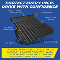 Michelin Colorado Canyon 5FT 2015-2022 truck bed mat highlighting raised walls textured surface and easy installation features