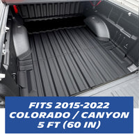 Michelin Colorado Canyon 5FT 2015-2022 truck bed mat installed inside pickup bed showing precise contour fit