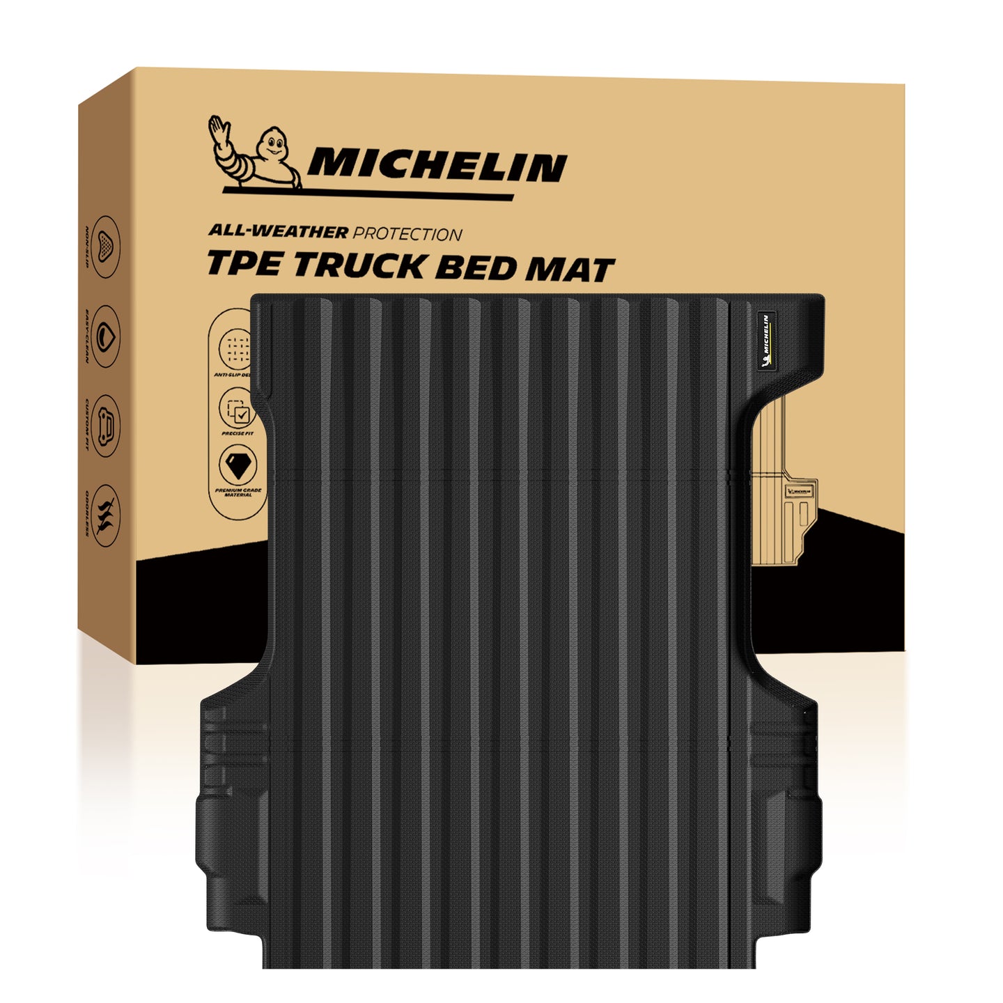 Michelin Colorado Canyon 5FT 2015-2022 truck bed mat displayed in front of branded packaging box