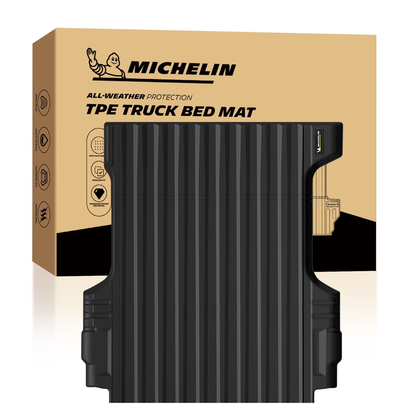 Michelin Colorado Canyon 5FT 2015-2022 truck bed mat displayed in front of branded packaging box