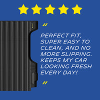Michelin Colorado Canyon 5FT 2015-2022 truck bed mat with five star rating and customer quote graphic