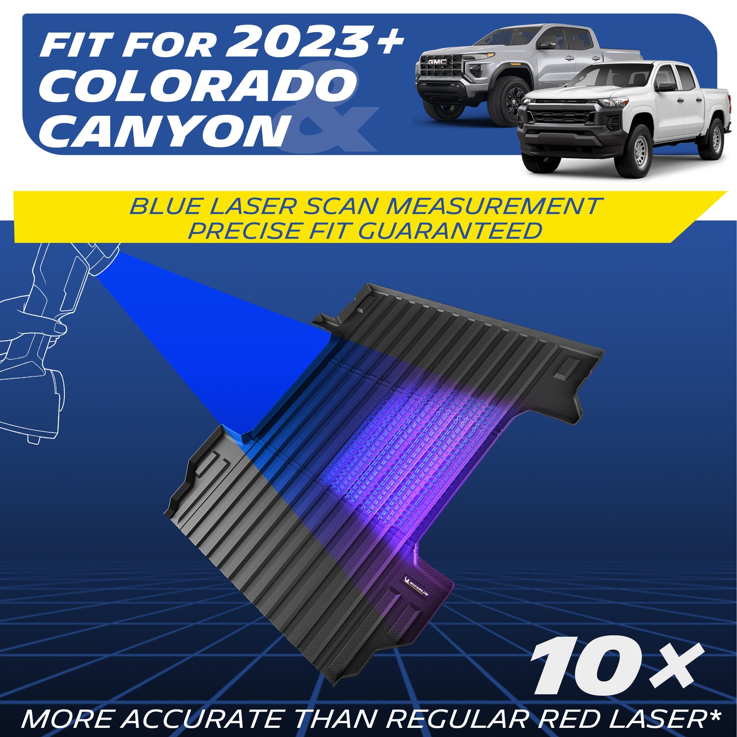 Michelin Colorado Canyon 5FT 2023-2026 truck bed mat designed using blue laser scan measurement for precise fit