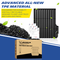 Michelin Colorado Canyon 5FT 2023-2026 truck bed mat made from recyclable TPE material with raw pellets and certification documents