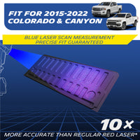 Michelin Colorado Canyon tailgate mat 2015–2022 laser scan measurement showing precise contour mapping