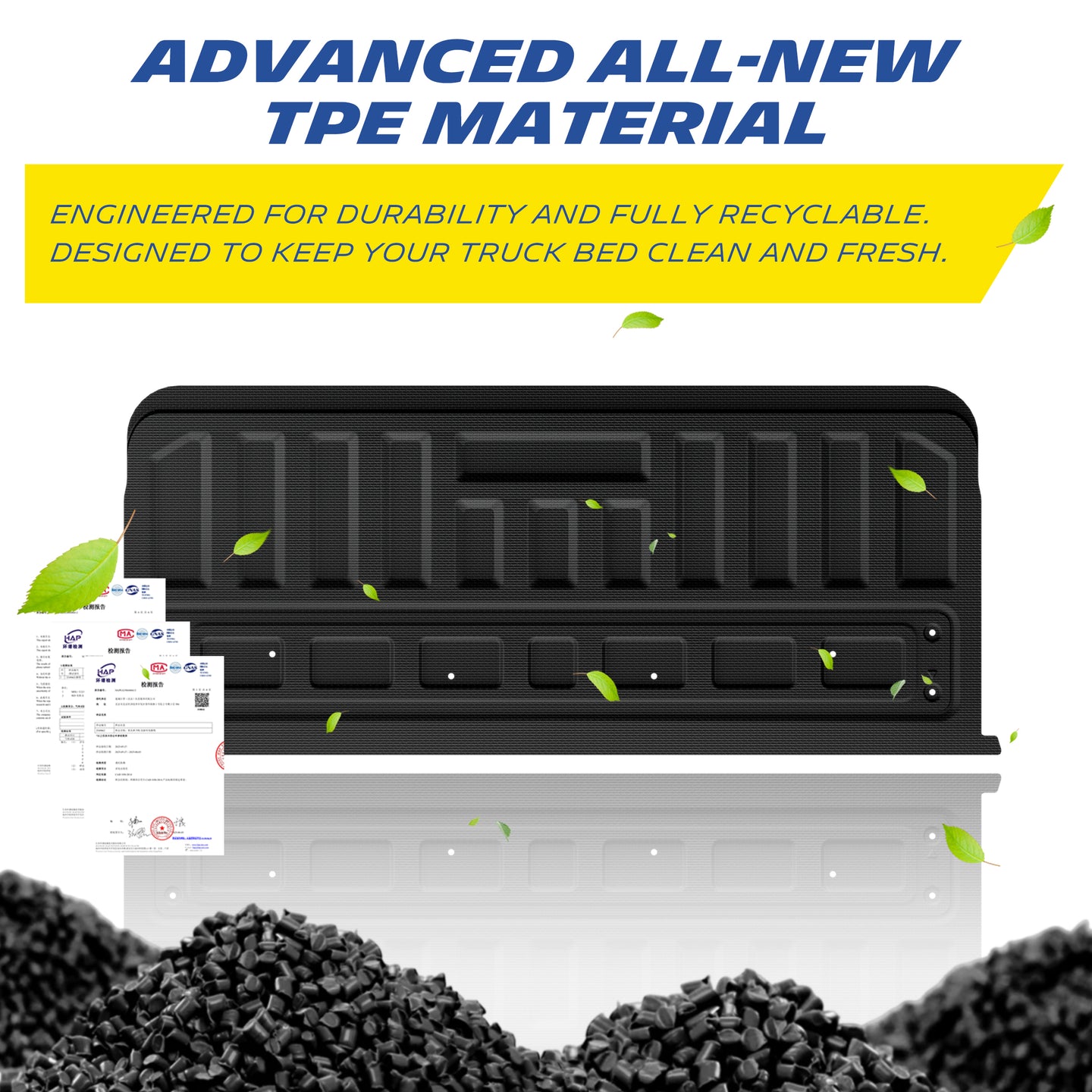 Michelin Colorado Canyon tailgate mat 2015–2022 TPE material with pellets and eco-friendly concept