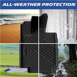 Michelin Cybertruck floor mats 2023–2026 all weather environment split view