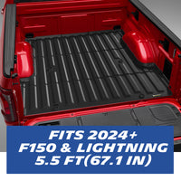 Michelin Ford F150 5.5 FT 2024-2026 truck bed mat installed in red pickup showing full bed coverage fit