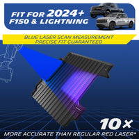 Michelin Ford F150 5.5 FT truck bed mat showing blue laser scan measurement for precise fit design