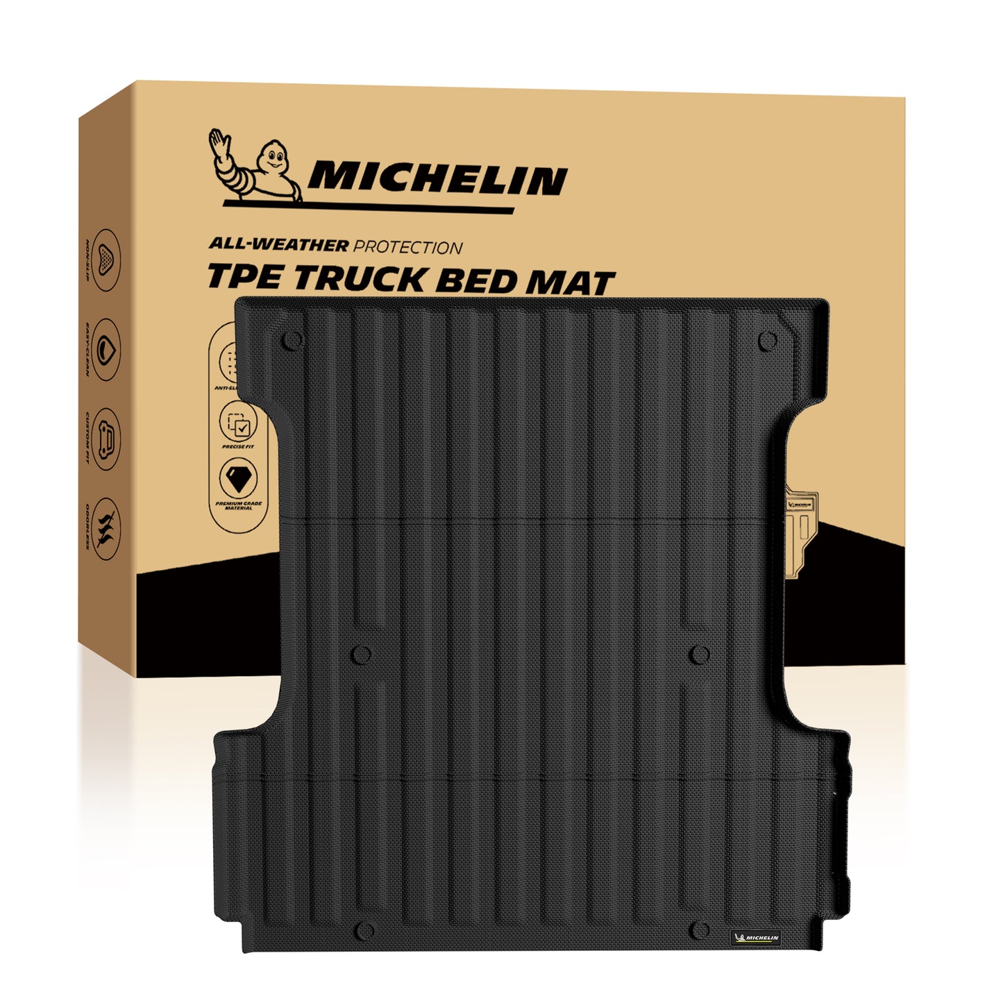 Michelin Ford F150 5.5FT 2015-2023 truck bed mat displayed with branded packaging box