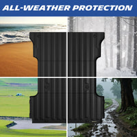 Michelin Ford F150 6.5 FT truck bed mat shown in beach snow rain and field conditions for all weather protection