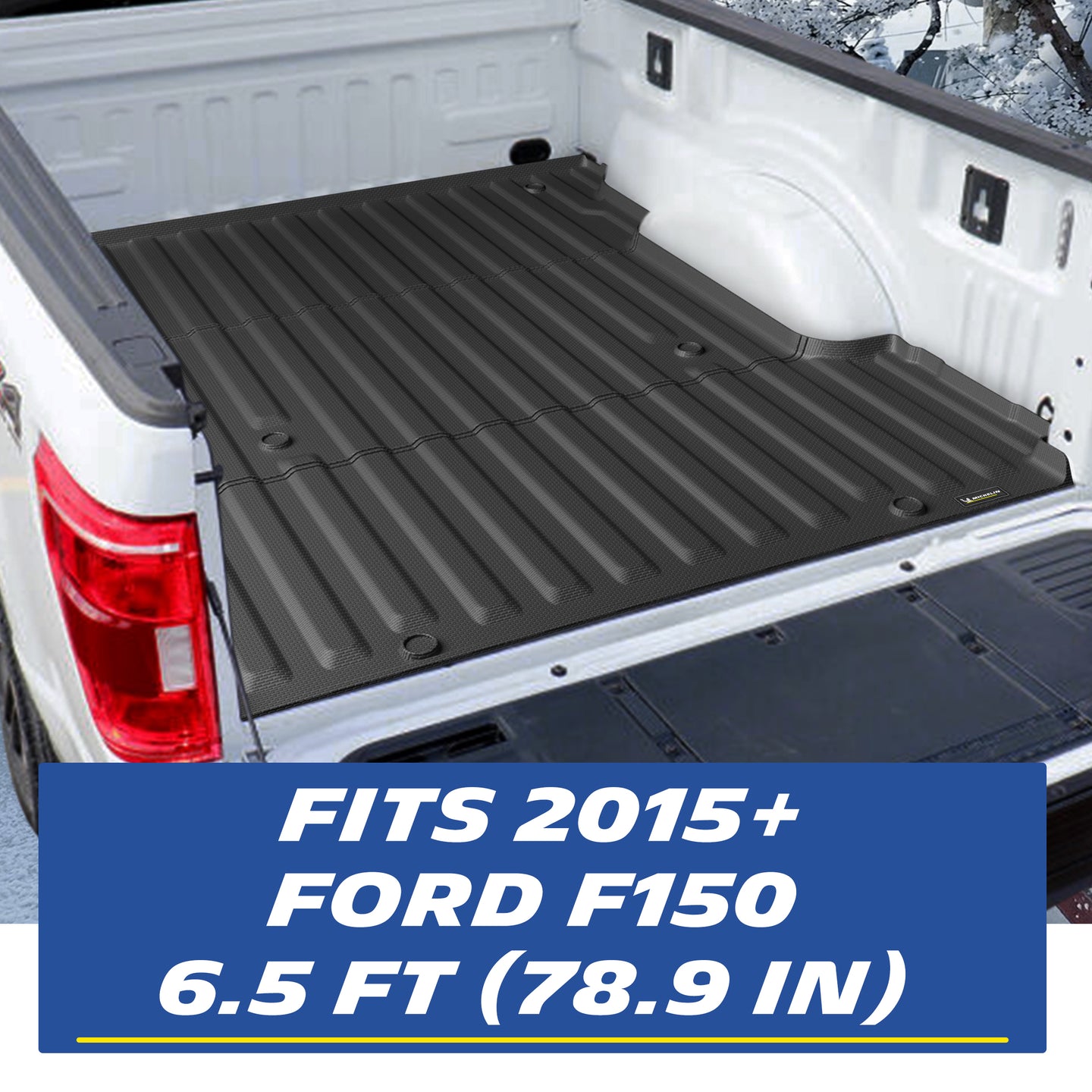 Michelin Ford F150 6.5 FT 2015-2026 truck bed mat installed in pickup showing full coverage fit