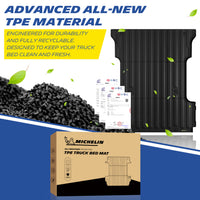 Michelin Ford F150 6.5 FT truck bed mat with TPE material granules and packaging box display