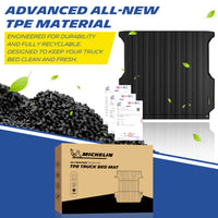 Michelin Ford F-150 tailgate protector 2021-2026 TPE material display with pellets certificates and product panel