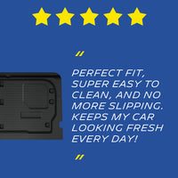 Michelin Ford F150 tailgate work surface 2021-2026 mat shown with five star rating and customer feedback text