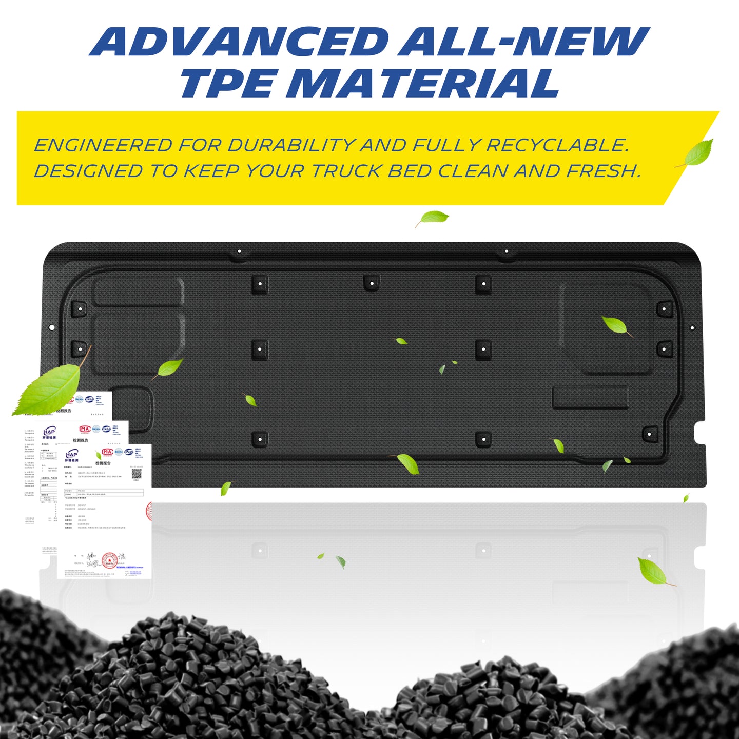 Michelin Ford F150 tailgate work surface 2021-2026 mat highlighting TPE material with recycled pellets and texture