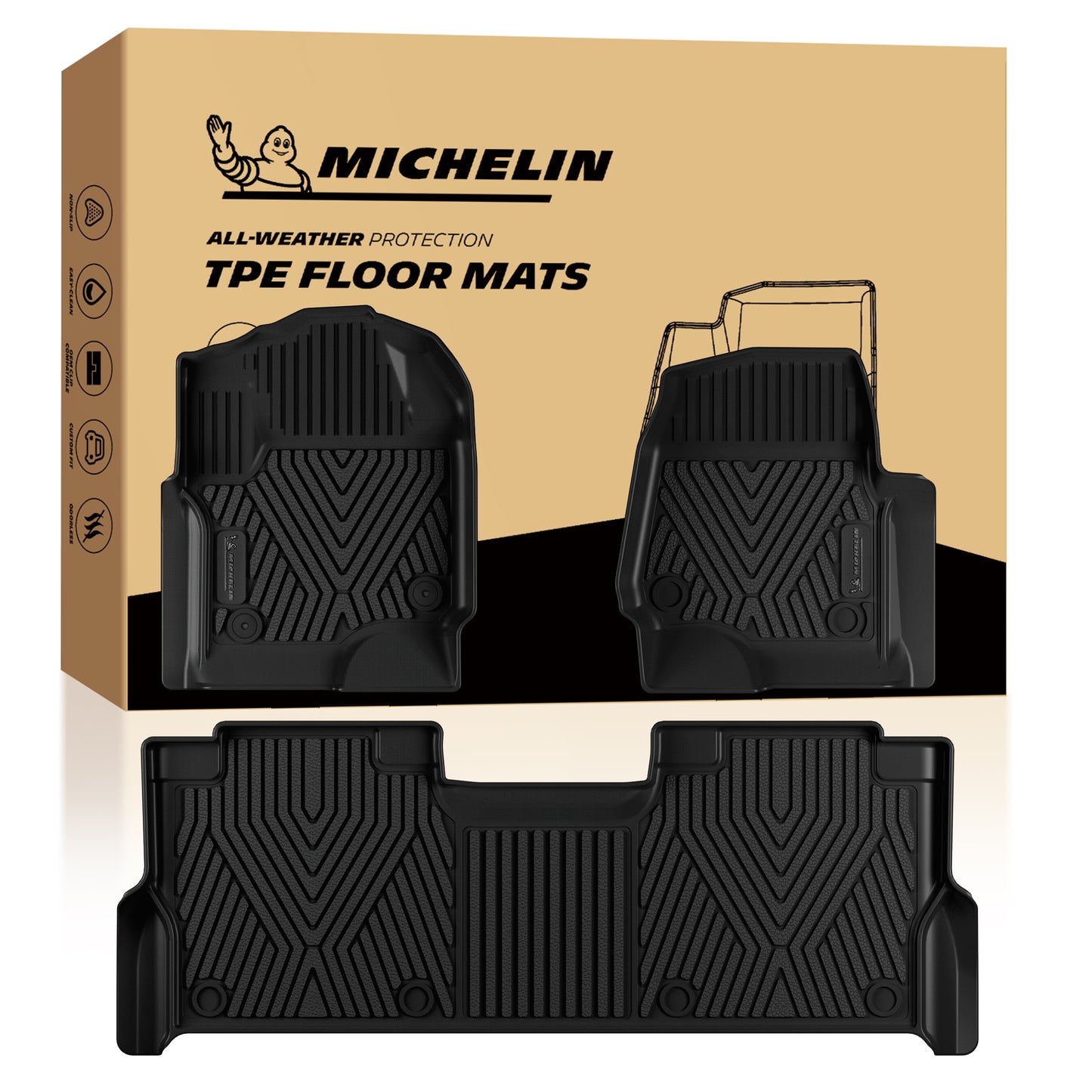 Michelin Ford F250 F350 F450 Crew Cab 2017–2026 full mat set