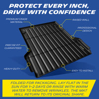Michelin Ford Maverick 4.5 FT 2022¨C2026 bed mat with labeled features including raised edge and anti-slip ridges