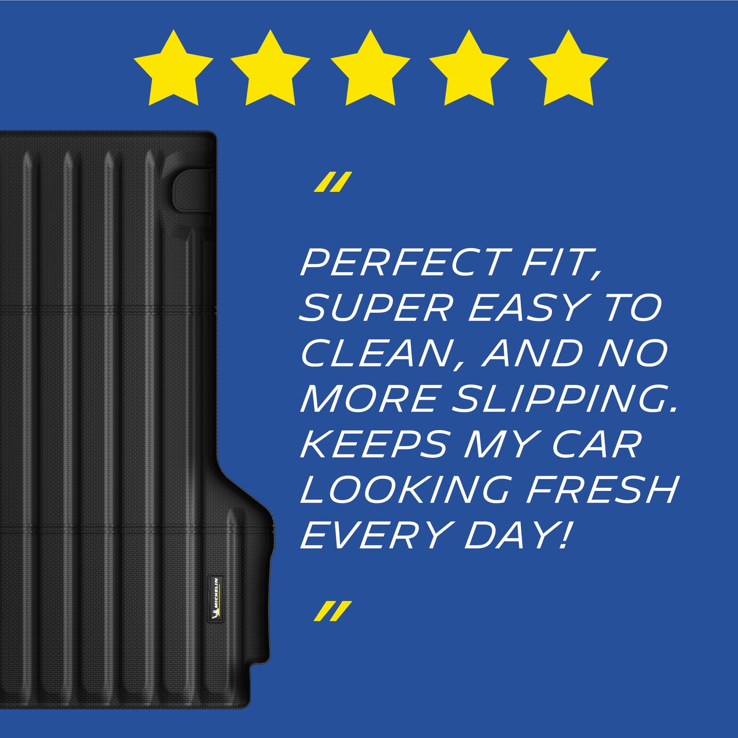 Michelin Ford Maverick 4.5 FT 2022¨C2026 truck bed mat with five star rating and customer quote
