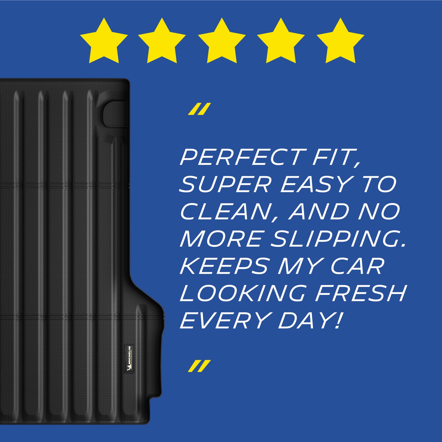 Michelin Ford Maverick 4.5 FT 2022¨C2026 truck bed mat with five star rating and customer quote