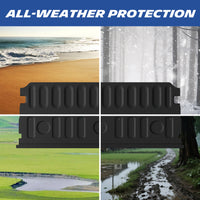 Michelin Ford Maverick 2022-2026 tailgate mat displayed in beach snow grass and muddy road conditions