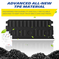 Michelin Ford Maverick 2022-2026 tailgate mat featuring TPE material with recycled pellet and leaf graphic