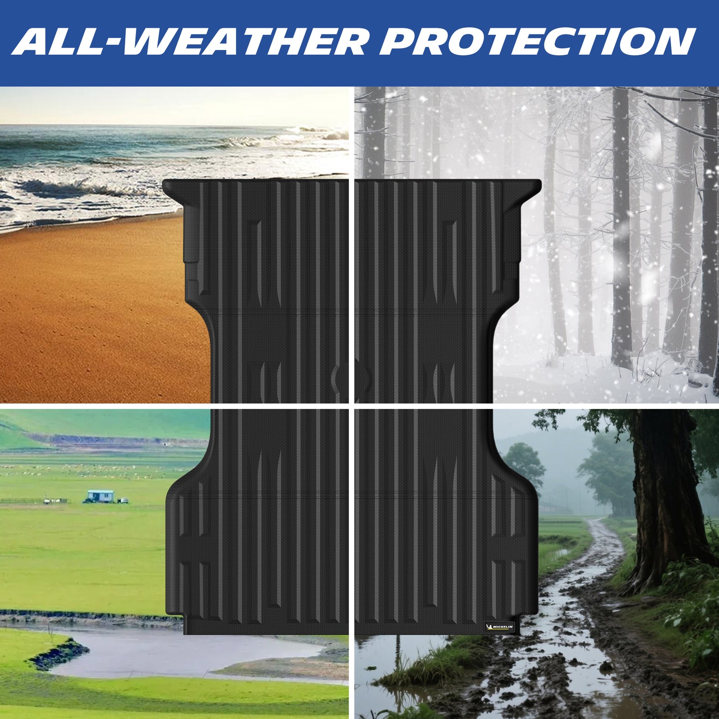 Michelin Ford Super Duty 6.75 FT 1999¨C2016 bed mat used in sand snow rain and muddy outdoor conditions