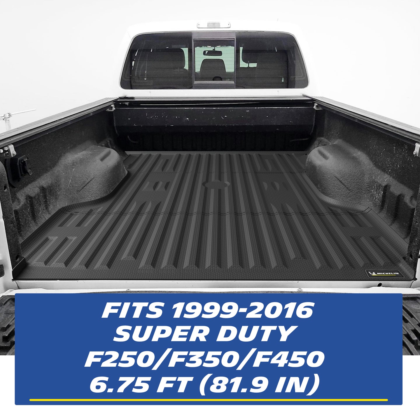 Michelin Ford Super Duty 6.75 FT 1999¨C2016 bed mat installed in truck bed with full coverage view