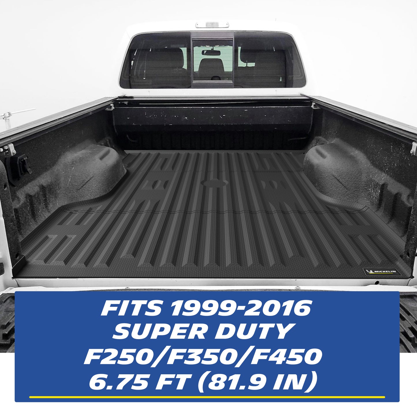 Michelin Ford Super Duty 6.75 FT 1999¨C2016 bed mat installed in truck bed with full coverage view