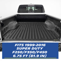 Michelin Ford Super Duty 6.75 FT 1999¨C2016 bed mat installed in truck bed with full coverage view