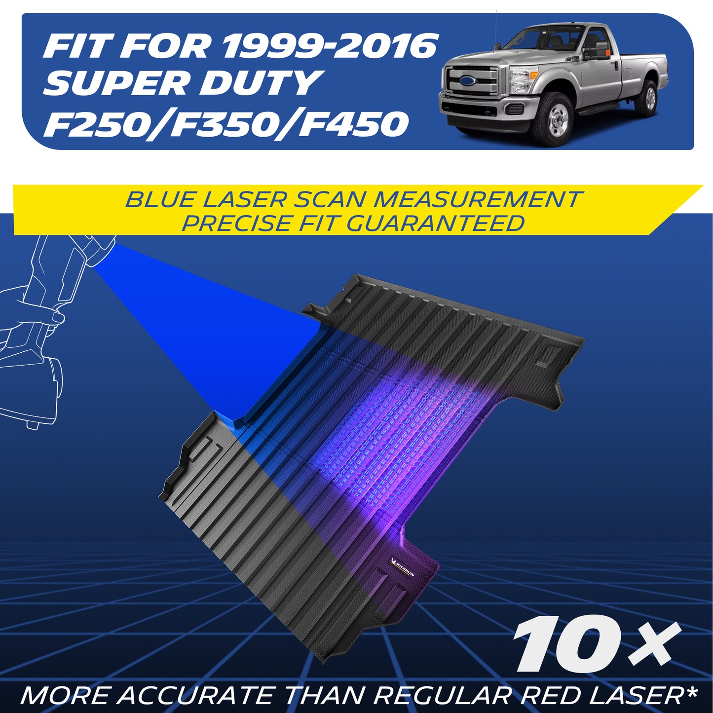 Michelin Ford Super Duty 6.75 FT 1999¨C2016 bed mat with laser scan measurement for precise custom fit