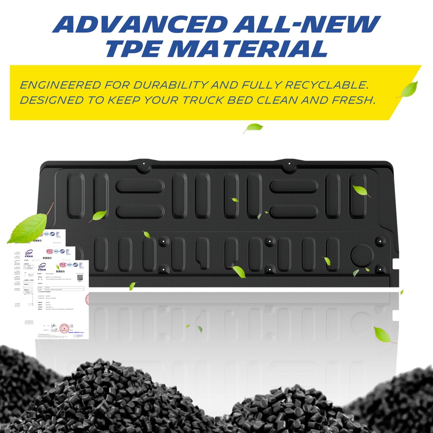 Michelin Ford Super Duty F250 F350 F450 2017-2022 tailgate mat TPE material with recyclable pellets and leaf elements