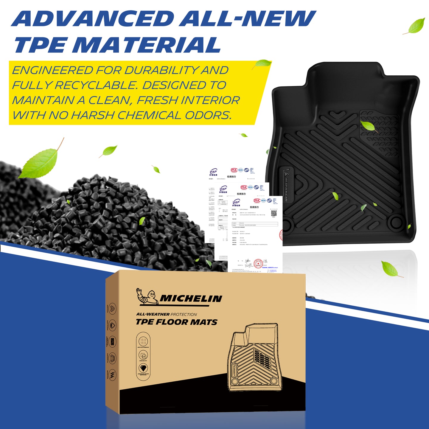Michelin Honda Accord Sedan 3PCS 2018-2022 mats TPE material and eco design