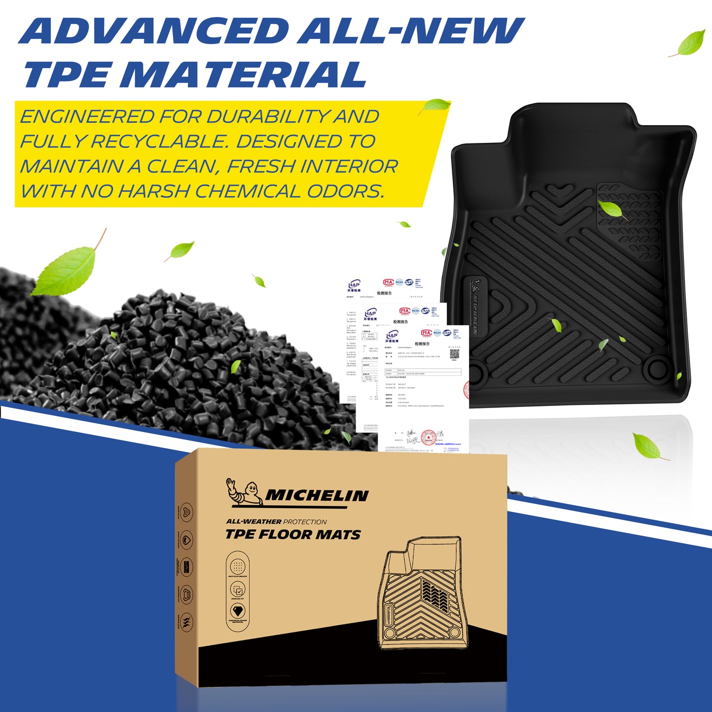 Michelin Honda Accord Sedan 3PCS 2018-2022 mats TPE material and eco design